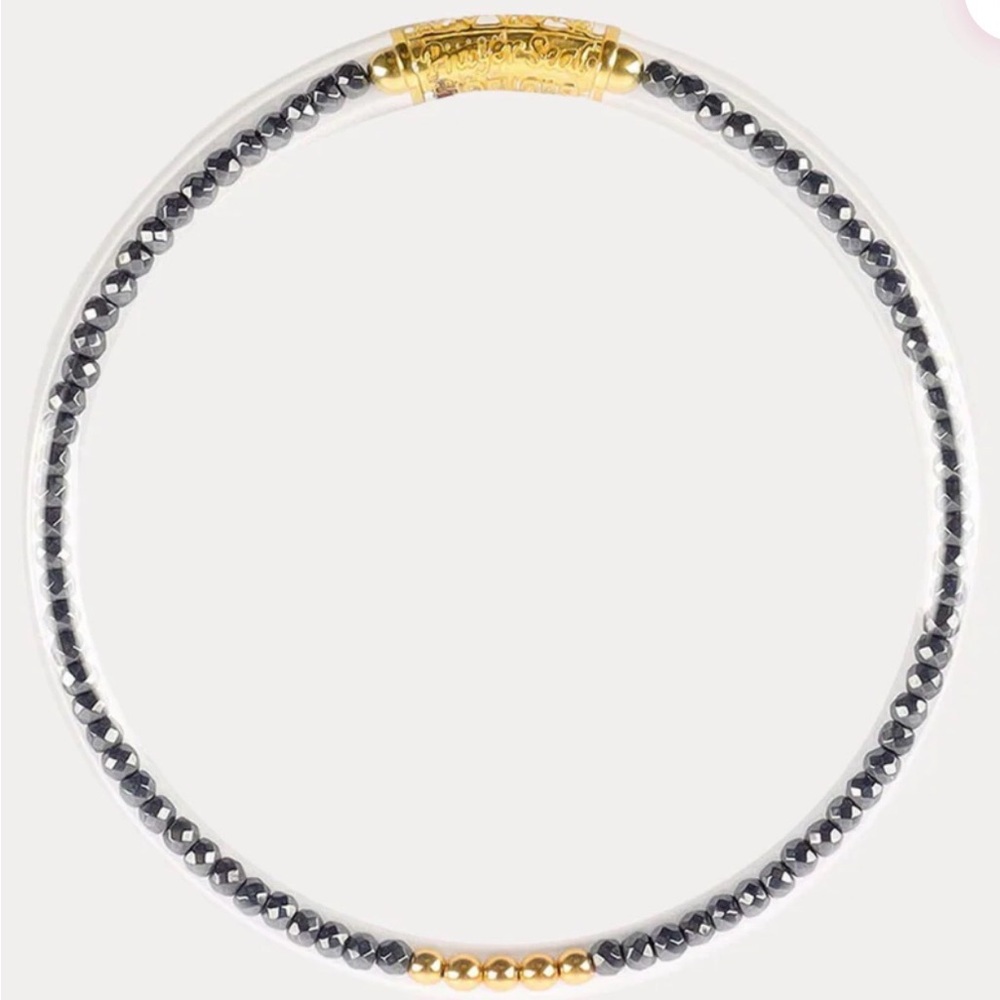 Budha Girl Medium Hermalite LUXE 19.7cts Bangle Bracelet Silver Metal Clear NEW - Picture 3 of 12